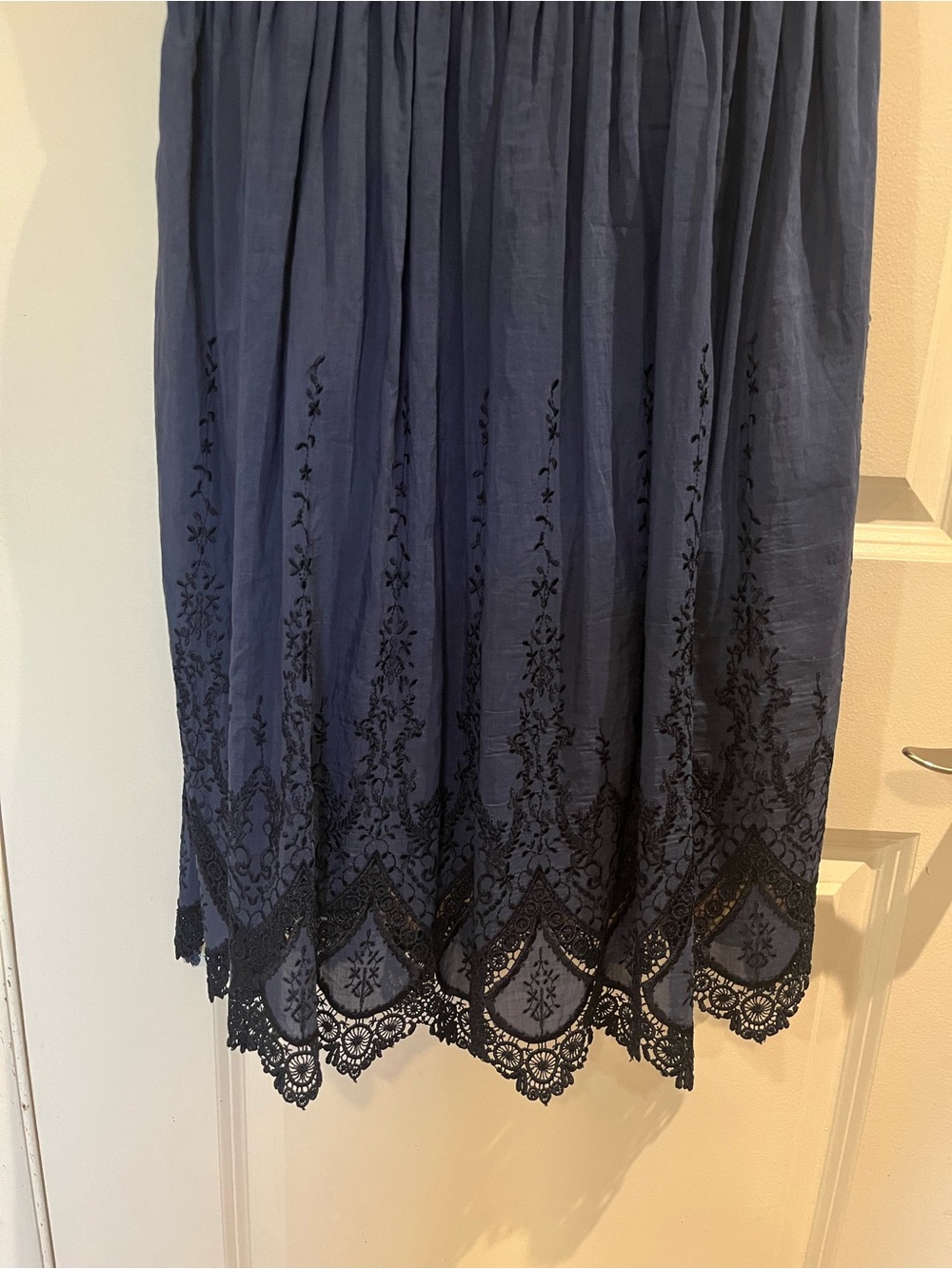 Collette by Collette Dinnigan Blue Lace Inset Midi Dress Sz XXS Dark Romantic - Picture 14 of 14